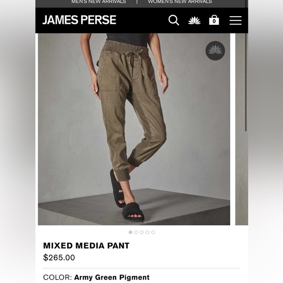James Perse Pants & Jumpsuits James Perse Mixed Media Pant In Army Green Pigment Poshmark